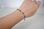 1.52 CT. Adjustable Emerald and White Sapphire Bolo Bracelet