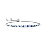 1.78 CT. Adjustable Bezel-Set Blue Sapphire and White Sapphire Bolo Bracelet