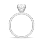 2.5 CT. Pear-Shaped Pavé Band Moissanite Engagement Ring With Hidden Halo