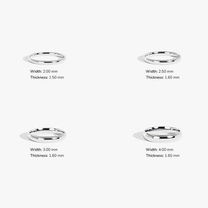 2mm-8mm High Polished Dome Wedding Band