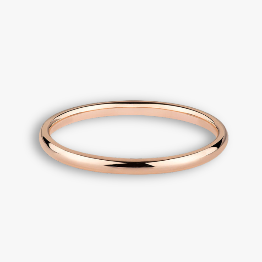 2mm-8mm High Polished Dome Wedding Band - Rose