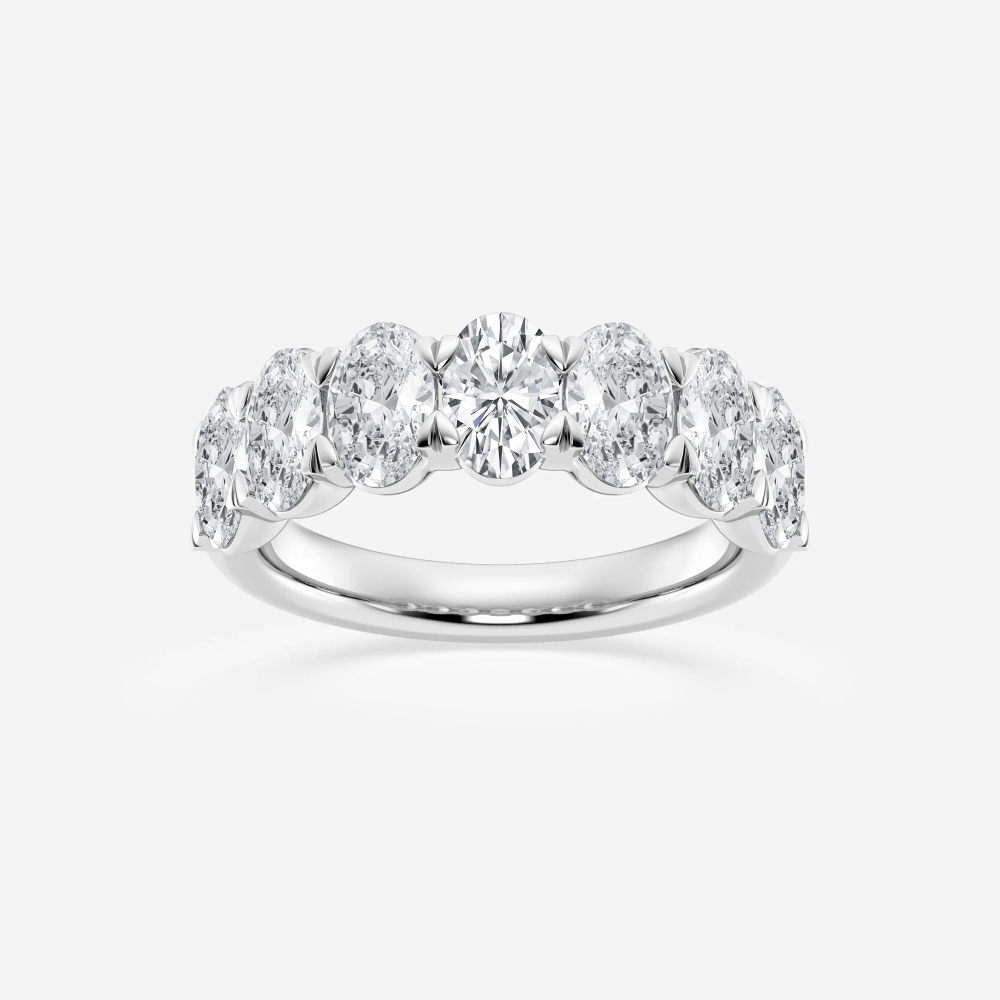 3.5ctw Oval Seven-Stone Moissanite Wedding Band