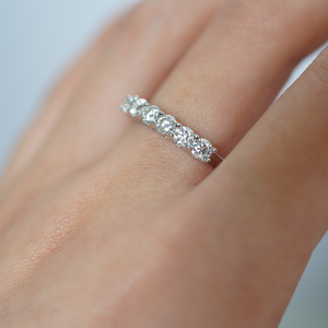 3mm Seven Stone French Pave Moissanite Wedding Band