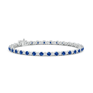 4.8 CT. Round Sapphire and Moissanite Tennis Bracelet