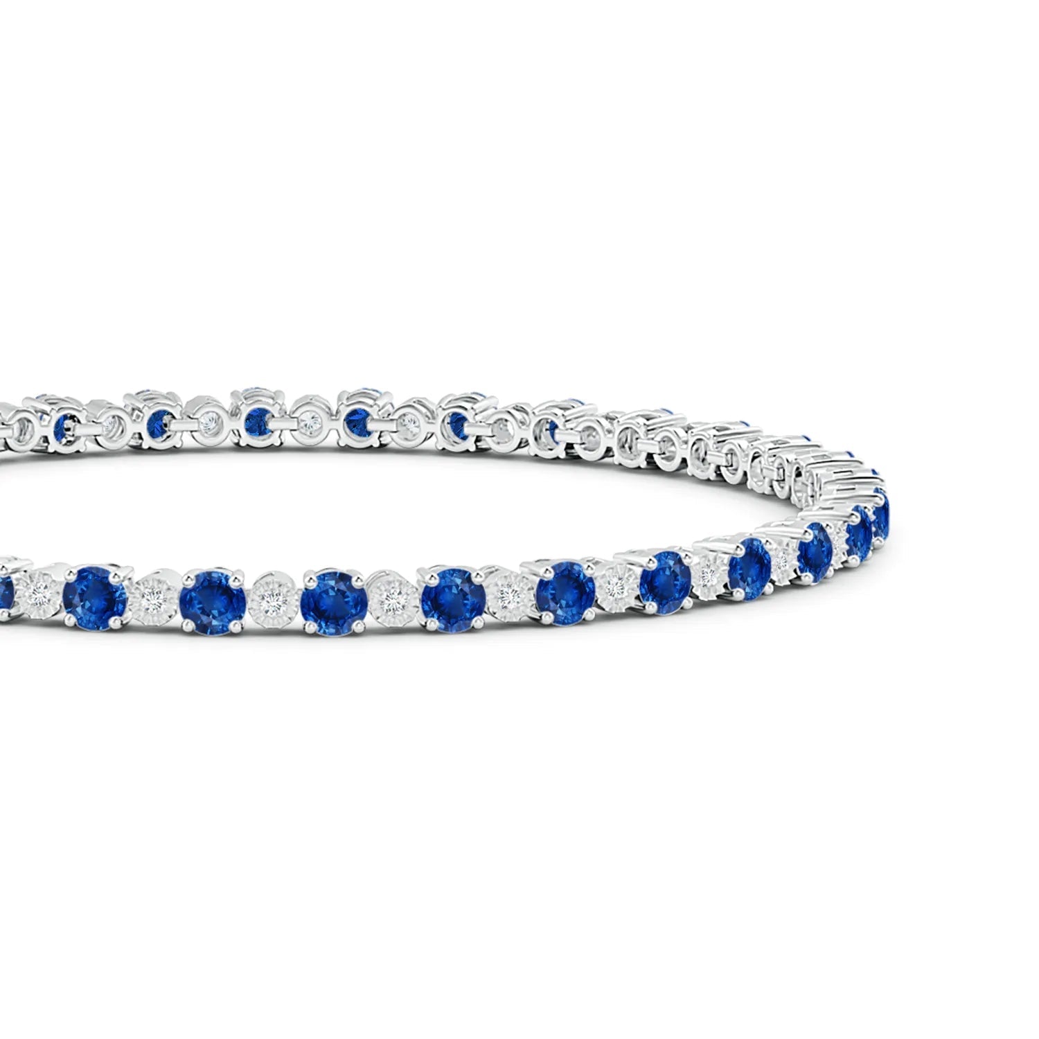 4.8 CT. Round Sapphire and Moissanite Tennis Bracelet