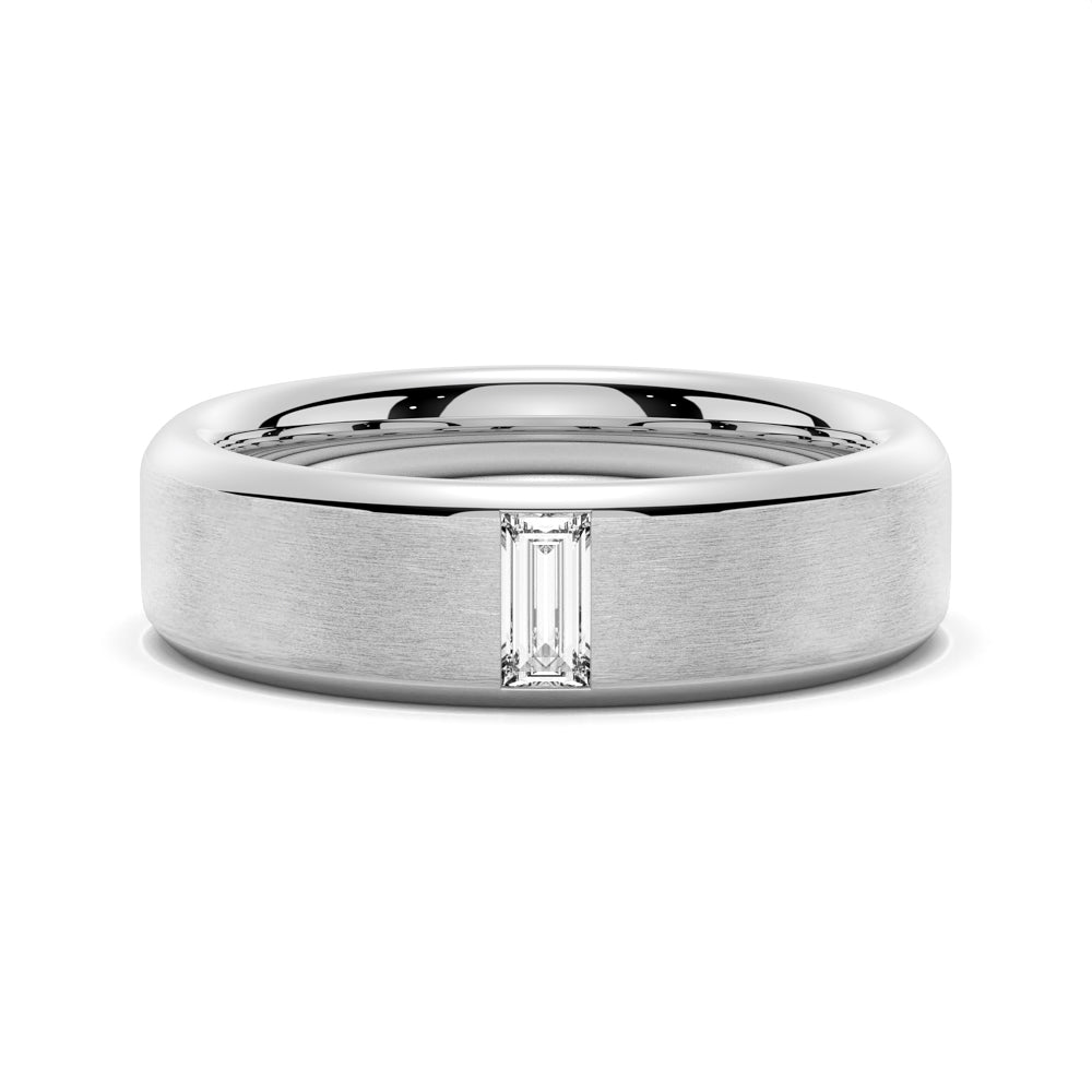 5.7mm Emerald Cut Moissanite Men's Wedding Band