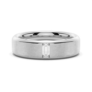 5.7mm Emerald Cut Moissanite Men's Wedding Band