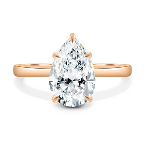 5 Claw Pear Shape Moissanite Engagement Ring