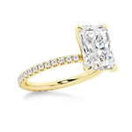 5CT Radiant Cut Moissanite Engagement Ring with Eternity Pavé Band