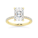 5CT Radiant Cut Moissanite Engagement Ring with Eternity Pavé Band