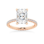 5CT Radiant Cut Moissanite Engagement Ring with Eternity Pavé Band