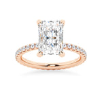 5CT Radiant Cut Moissanite Engagement Ring with Eternity Pavé Band