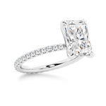 5CT Radiant Cut Moissanite Engagement Ring with Eternity Pavé Band