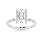 5CT Radiant Cut Moissanite Engagement Ring with Eternity Pavé Band