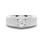 6.5mm Beveled Edge Solitaire Moissanite Men's Band