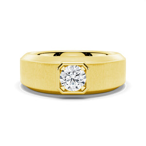 6.5mm Beveled Edge Solitaire Moissanite Men's Band