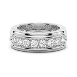 6.5mm Channel Set Moissanite Men's Wedding Band