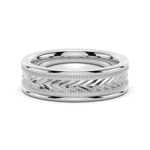 6mm Arrow Pattern Men's Wedding Band