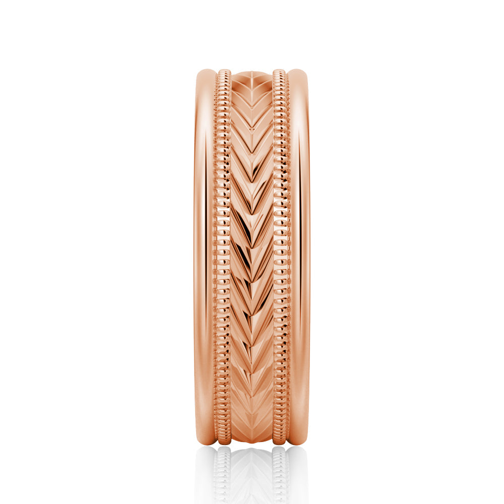 6mm Arrow Pattern Men's Wedding Band