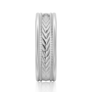 6mm Arrow Pattern Men's Wedding Band