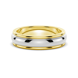 6mm Minimalist Two-Tone Men's Wedding Band