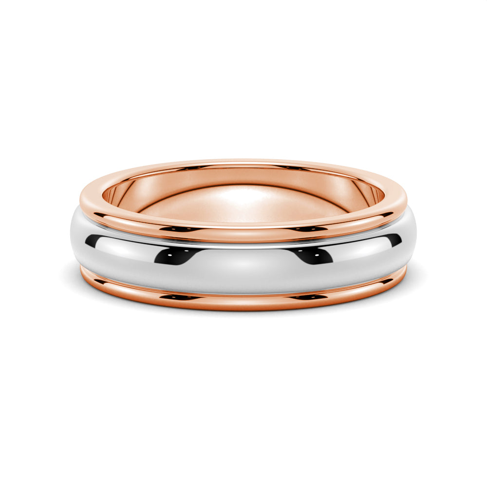 6mm Minimalist Two-Tone Men's Wedding Band