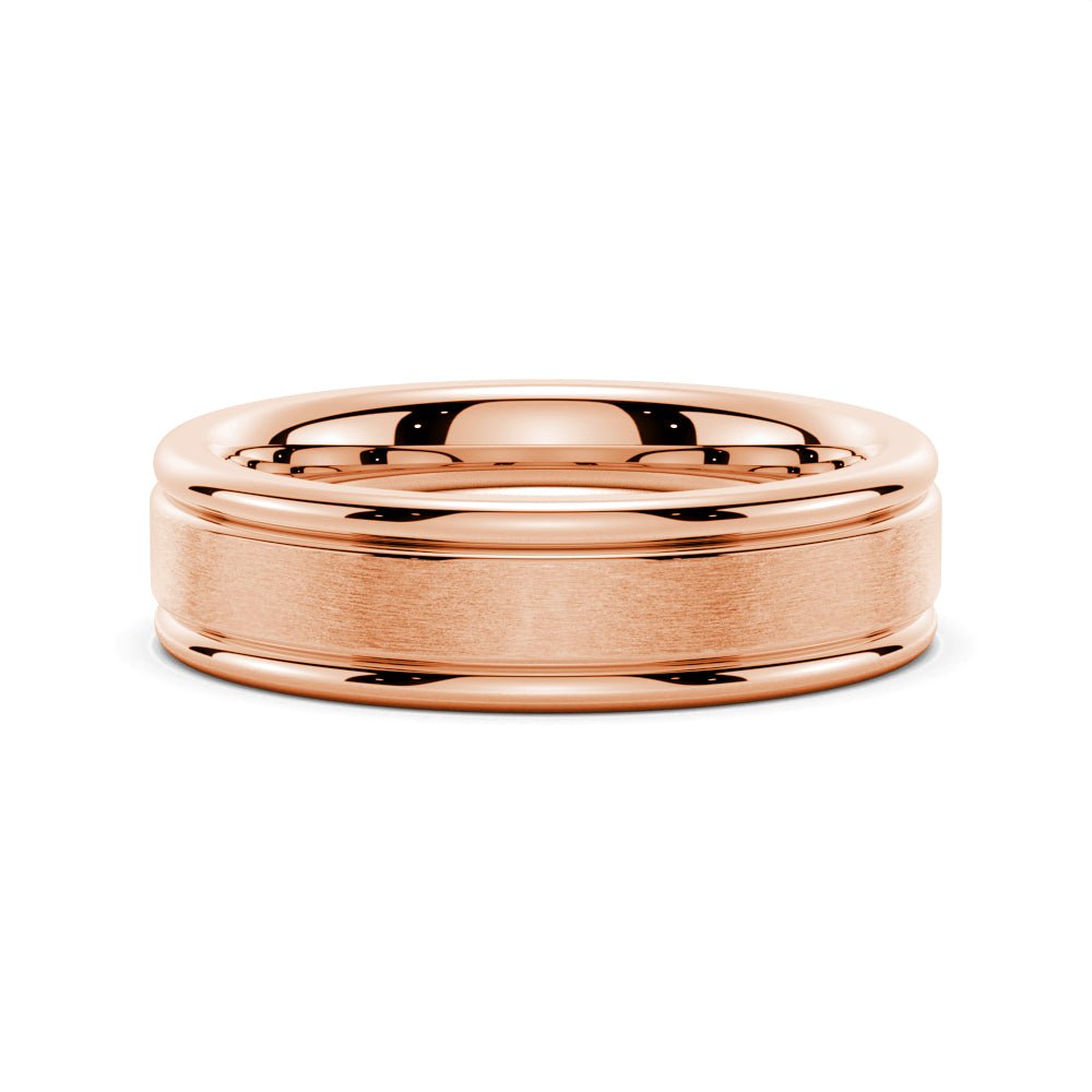 6mm Brushed Finish Men's Wedding Band - TAYLOR KOM_925 Sterling Silver