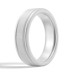 6mm Brushed Finish Men's Wedding Band - TAYLOR KOM_925 Sterling Silver