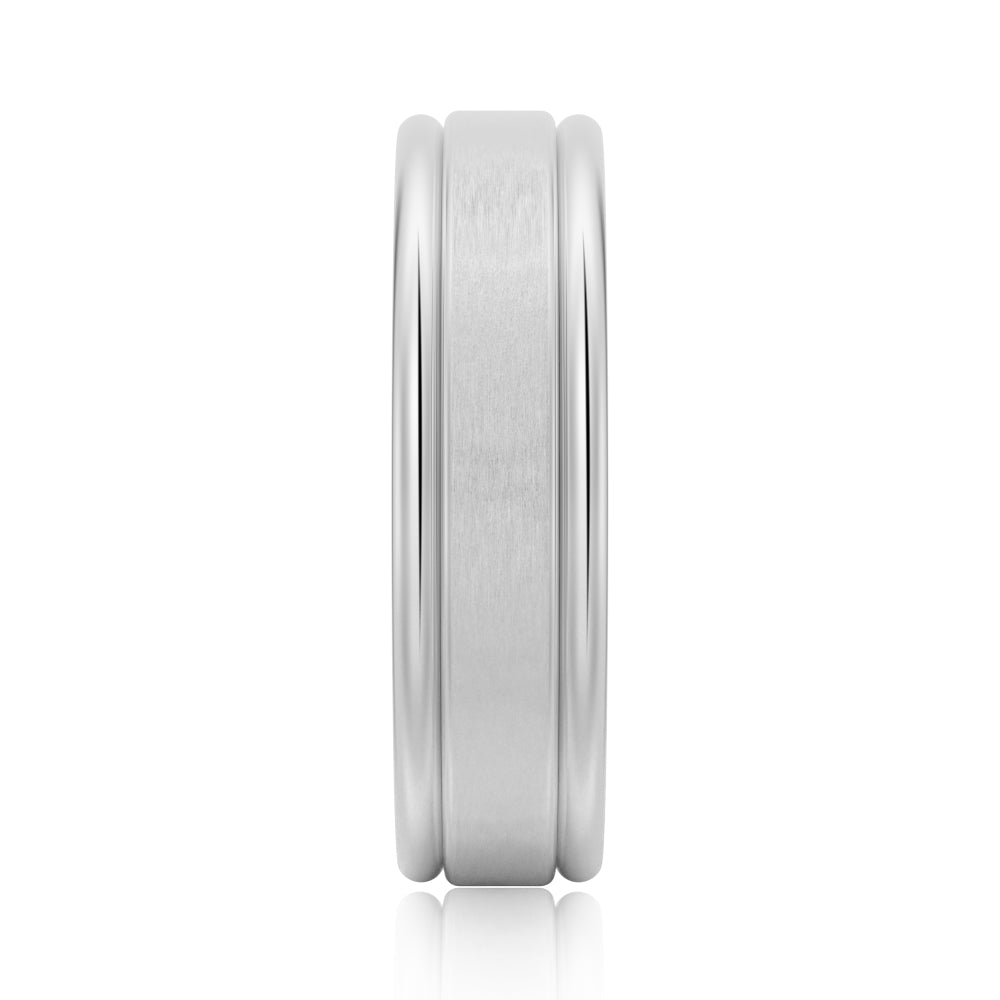 6mm Brushed Finish Men's Wedding Band - TAYLOR KOM_925 Sterling Silver