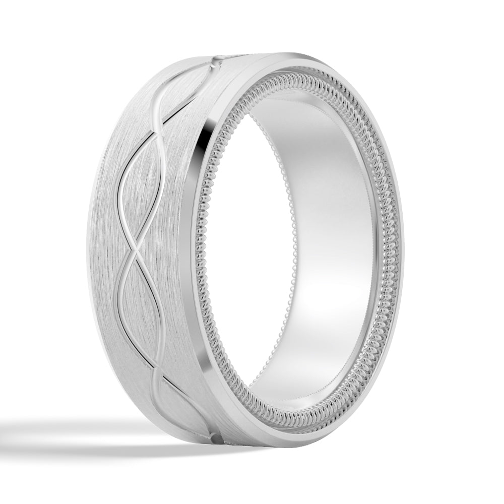 7.5mm Matte Finish Infinity Design Men's Wedding Band