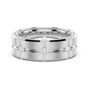 7.5mm Two-Tone Matte Finish Moissanite Men's Band