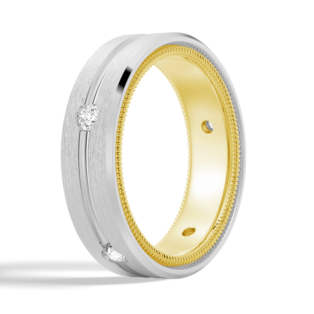 7.5mm Two-Tone Moissanite Men's Wedding Band