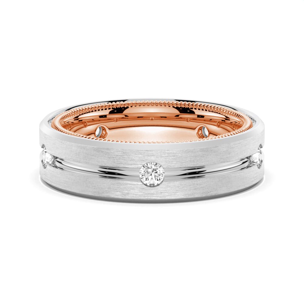 7.5mm Two-Tone Moissanite Men's Wedding Band