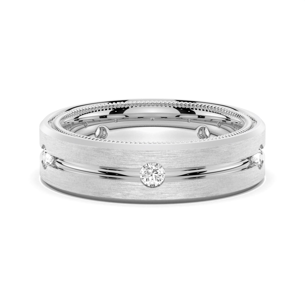 7.5mm Two-Tone Moissanite Men's Wedding Band