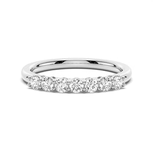 7 Stone French Pave Moissanite Wedding Band - 2.5mm