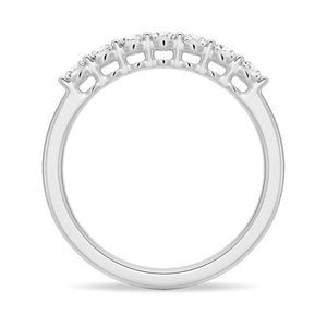 7 Stone French Pave Moissanite Wedding Band - 2.5mm