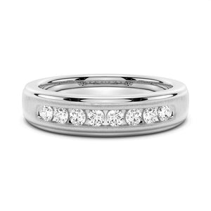 7mm Channel Set Moissanite Men's Wedding Band