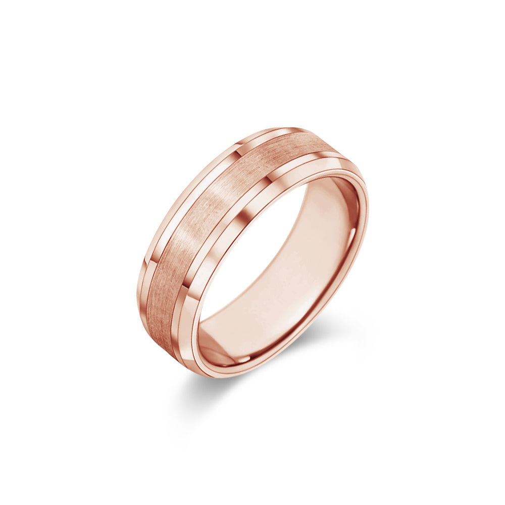 7mm Men's Wedding Band With Beveled Edges