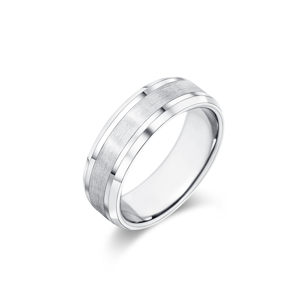 7mm Men's Wedding Band With Beveled Edges