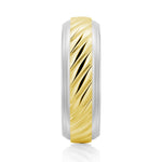 7mm Two-Tone Carved Men's Wedding Band