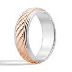 7mm Two-Tone Carved Men's Wedding Band