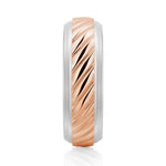 7mm Two-Tone Carved Men's Wedding Band