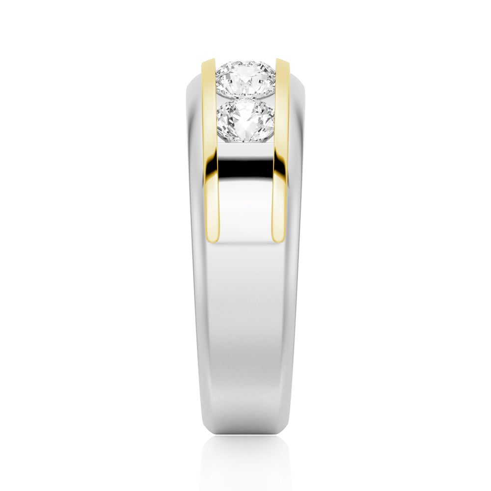 8mm Two-Tone Channel Set Moissanite Men's Wedding Band