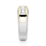 8mm Two-Tone Channel Set Moissanite Men's Wedding Band