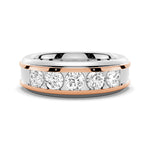 8mm Two-Tone Channel Set Moissanite Men's Wedding Band