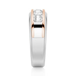 8mm Two-Tone Channel Set Moissanite Men's Wedding Band