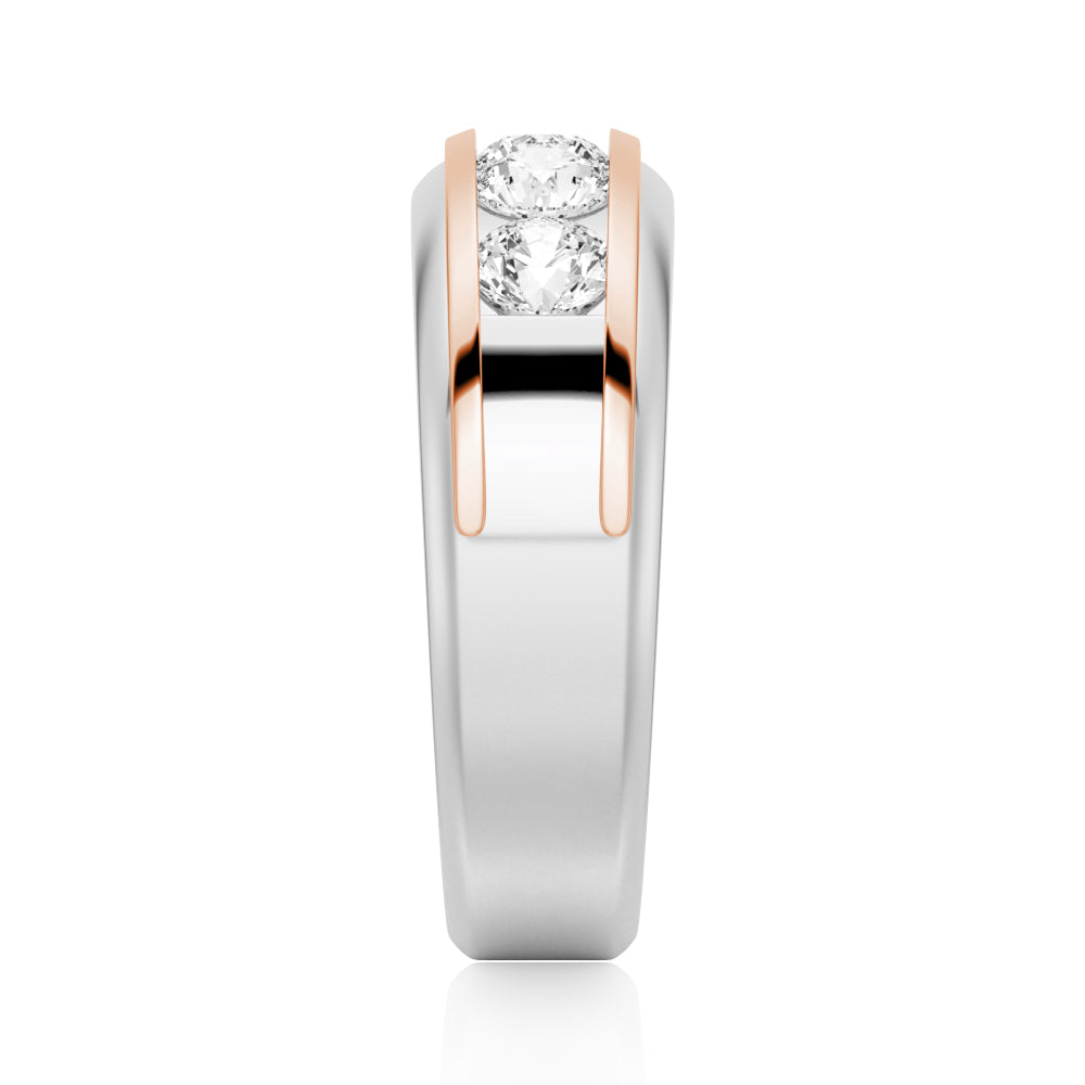 8mm Two-Tone Channel Set Moissanite Men's Wedding Band