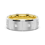 8mm Two-Tone Princess Cut Moissanite Men's Band