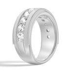 9mm Bezel Set Moissanite Men's Wedding Band