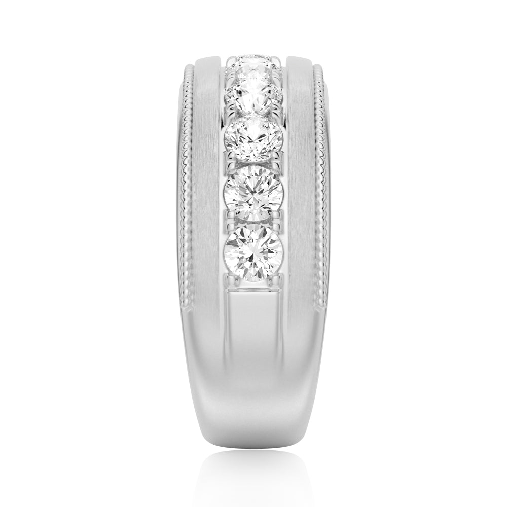 9mm Bezel Set Moissanite Men's Wedding Band